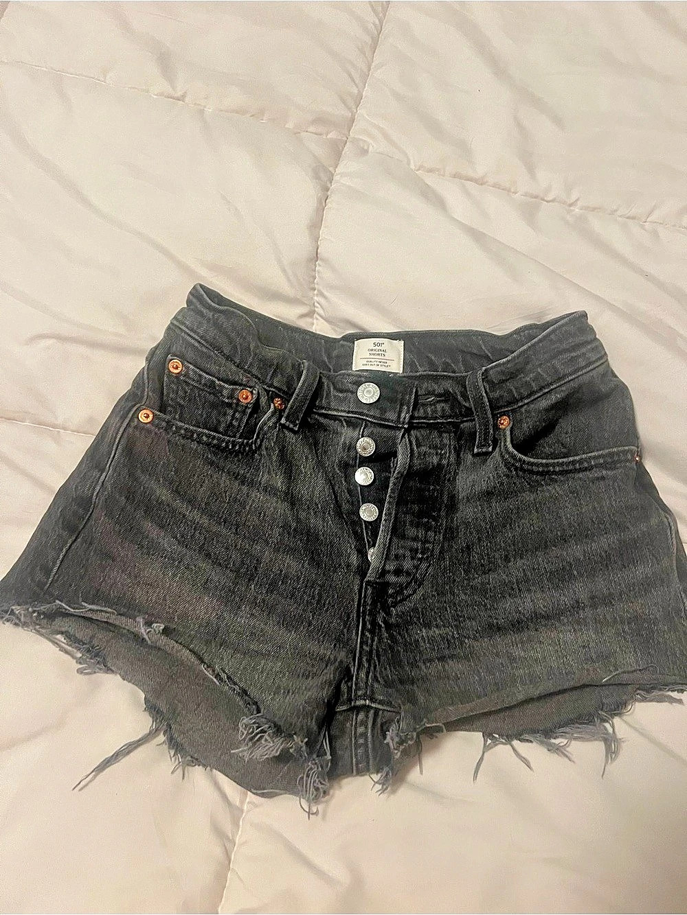 Levi's 501 Original Shorts Women's Black Waist 24